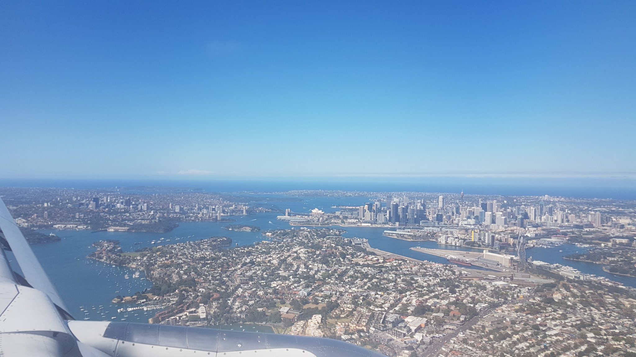 Operahouse vanuit vliegtuig - Australie Sidney - Backpackjunkies